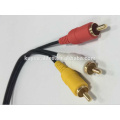 3.5mm plug stereo to 3 rca cable male to male right angle 1 to 3 audio video